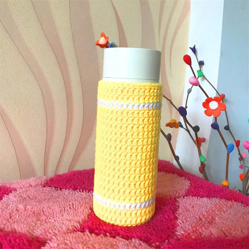 2022新款玻璃杯套保护套水杯套手工编织毛线保温杯套玻璃杯套隔热防滑