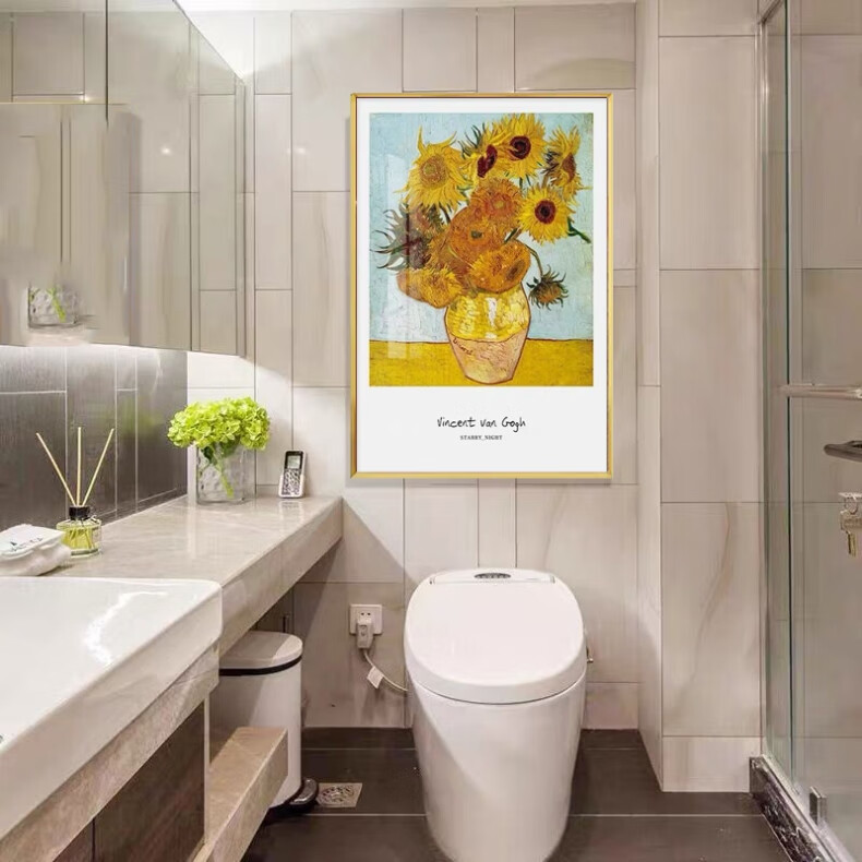 酒店洗手间门口外墙上壁画b款鸢尾花80110cm支持上门安装高清艺术微喷