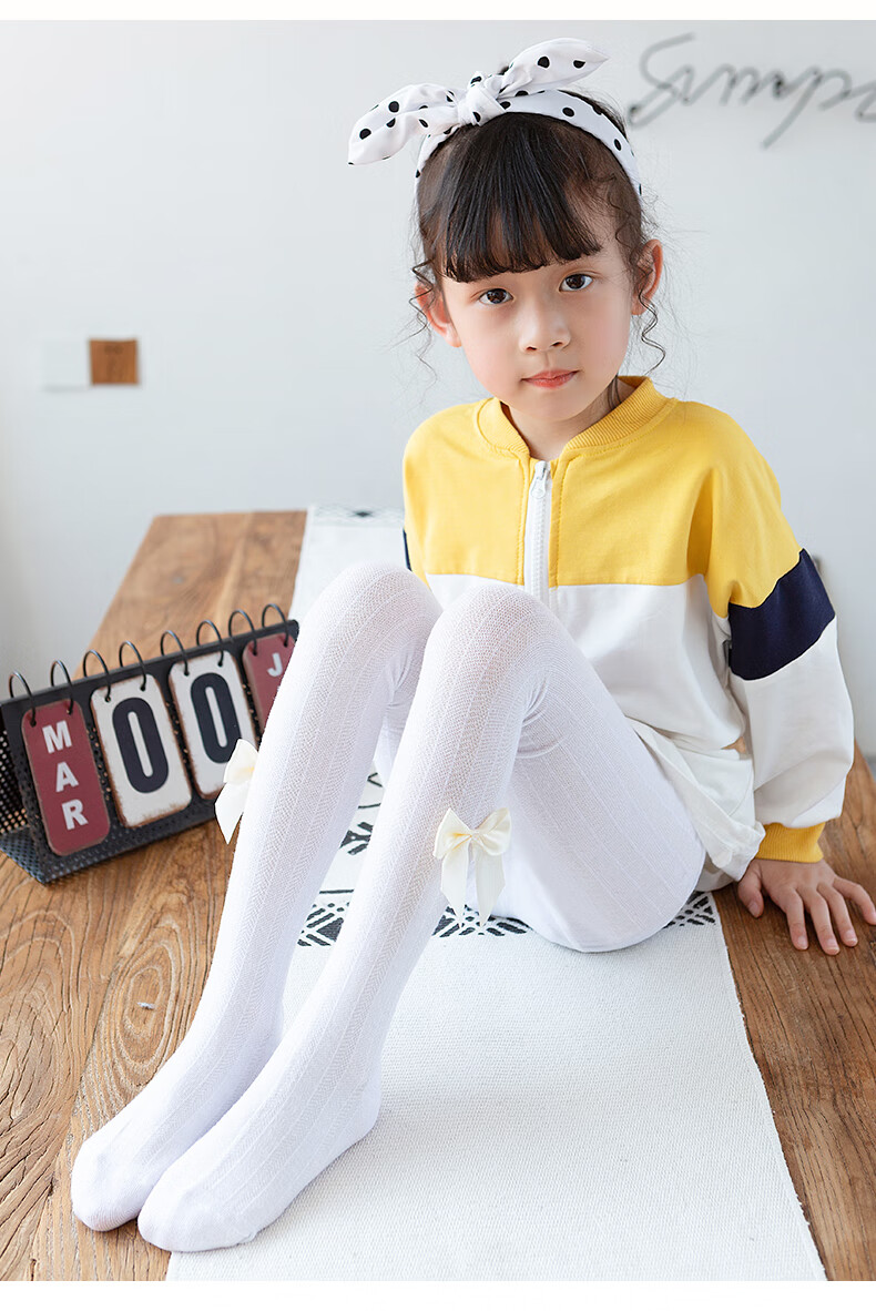 女童连裤袜夏季薄款宝宝女孩网眼连体袜子儿童春秋纯棉防蚊打底裤