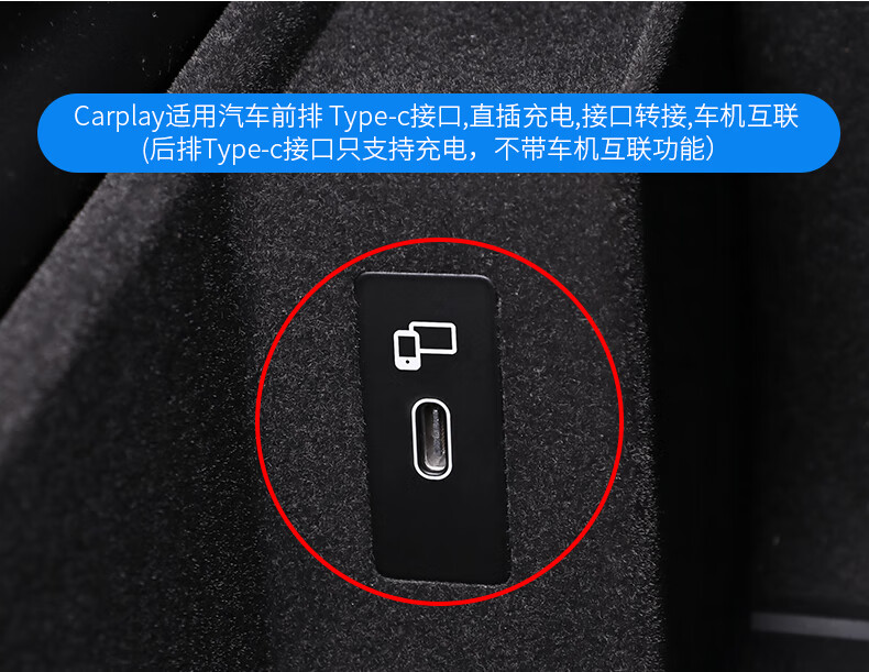 奔驰gls450车内饰配件e300l数据线glc车载carplay苹果typec