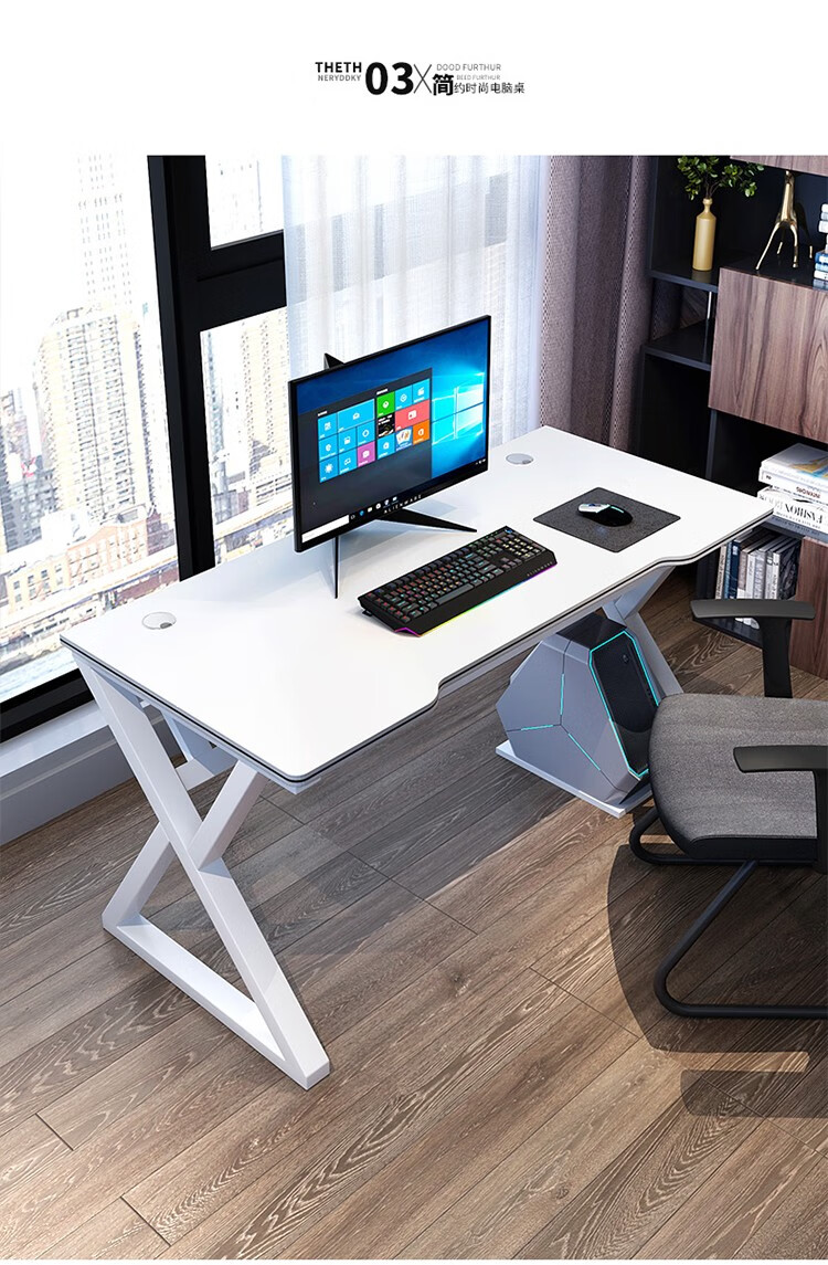 电脑桌台式家用实木桌子卧室简易书桌中大学生写字桌办公学习桌书房