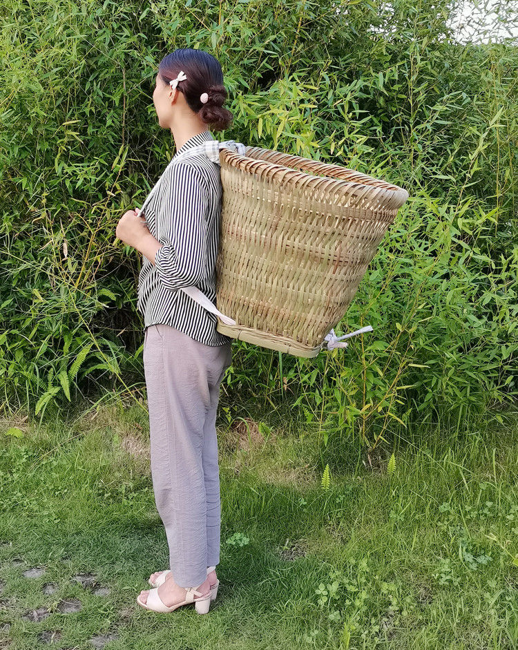 竹编背篓大号纯手工背篼背筐家用运输采摘农场采蘑菇四川成人道具有孔