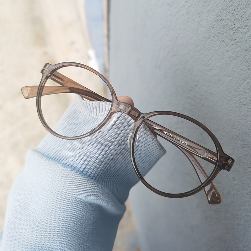 新品钛眼镜超轻tr90带鼻托防滑眼镜框低鼻梁圆形眼镜架女款文艺复古