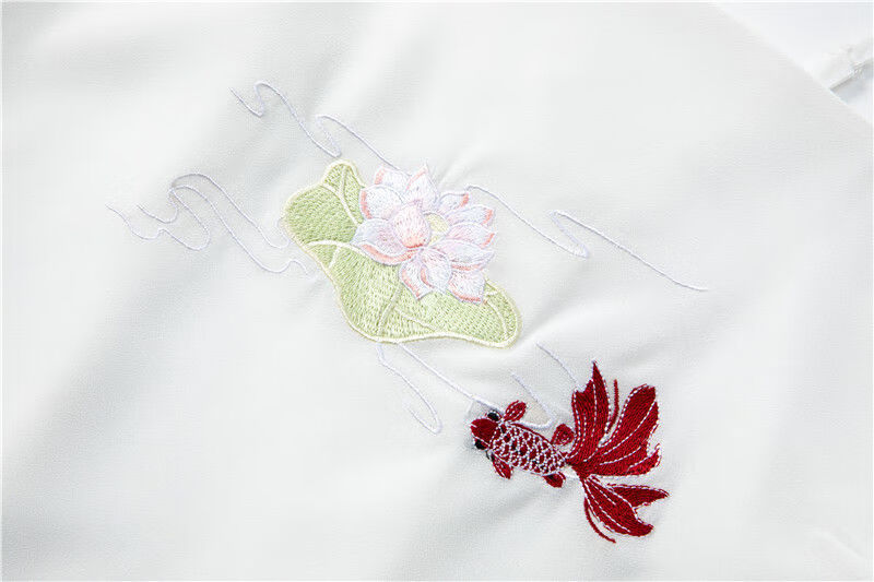 吊带夏汉服打底小背心内衬抹胸内搭古装绣花古风 白色 鹤铃 xs【体重