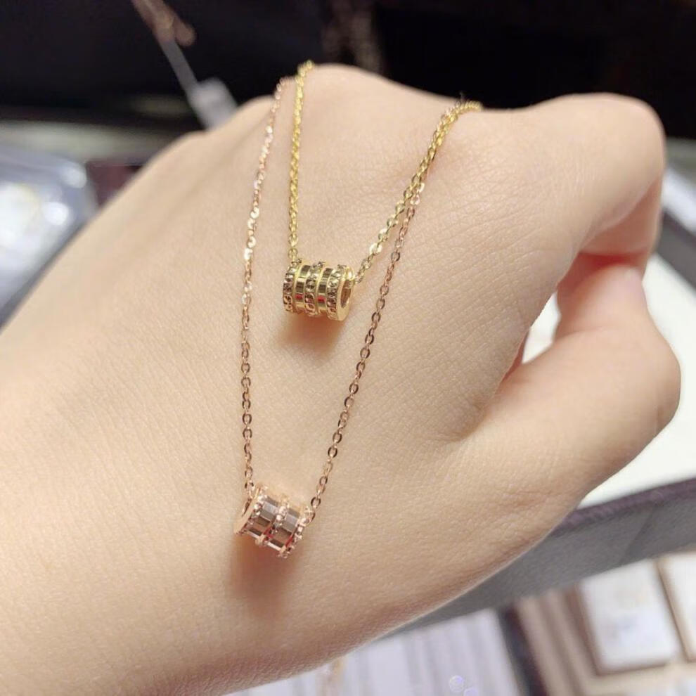 chingcle电镀玫瑰金项链女2022年新款小蛮腰颈链款锁骨链抖音网红