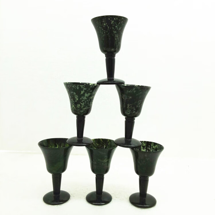 2022全新升级酒泉夜光杯酒泉夜光杯甘肃特产祁连墨玉武山鸳鸯玉酒杯