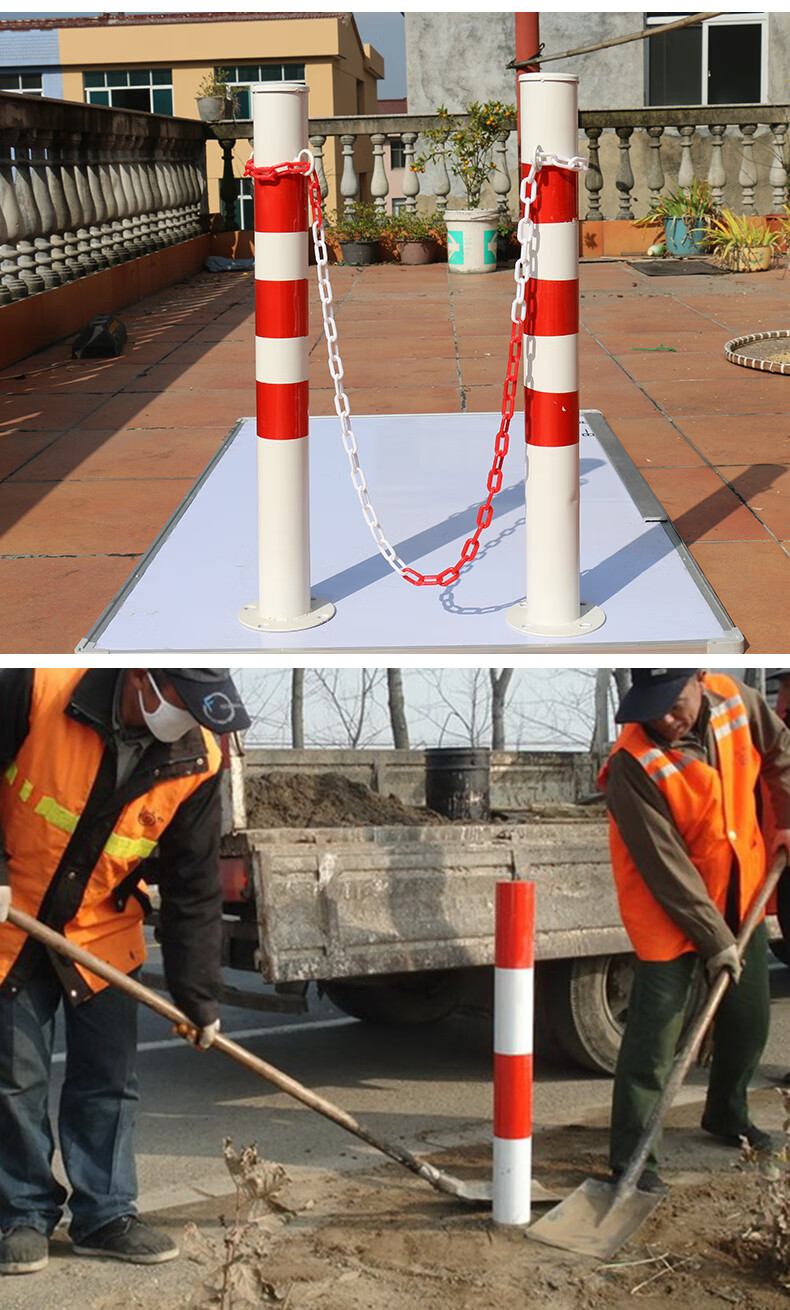 灿杨樱花警示柱钢管反光立柱隔离桩公路交通分道路障护栏路桩埋地桩