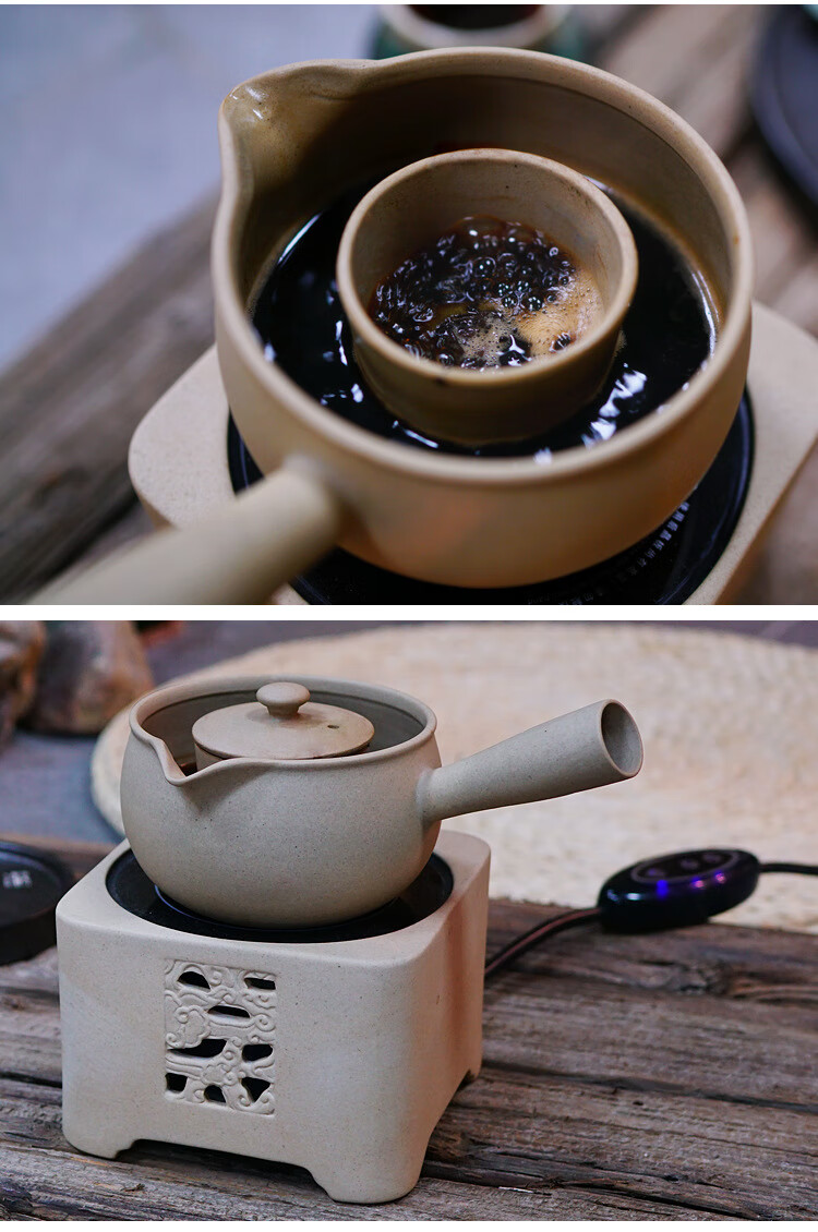 汉陶张生侧把煮茶壶陶瓷电陶壶功夫茶器 大城煮茶壶:450毫升