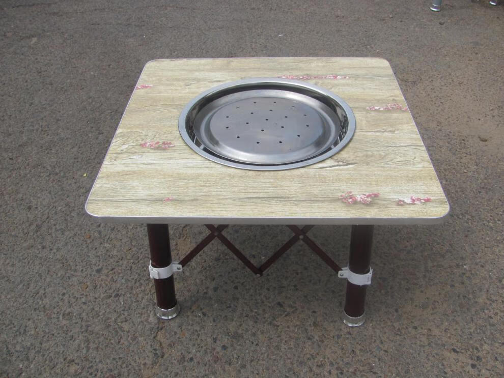 齐齐哈尔地桌烧烤炉户外家用商用烤肉架木炭烤锅带桌面摆摊神器 80方