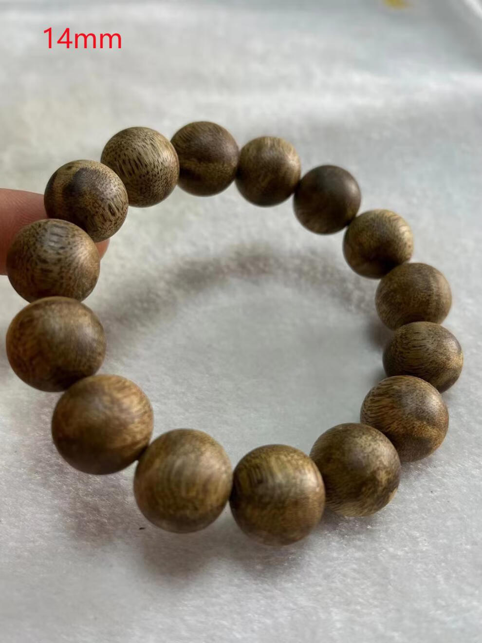 秋痕 绿奇楠沉香单圈手串原色棋楠手链九分沉天然保真木质文玩佛珠