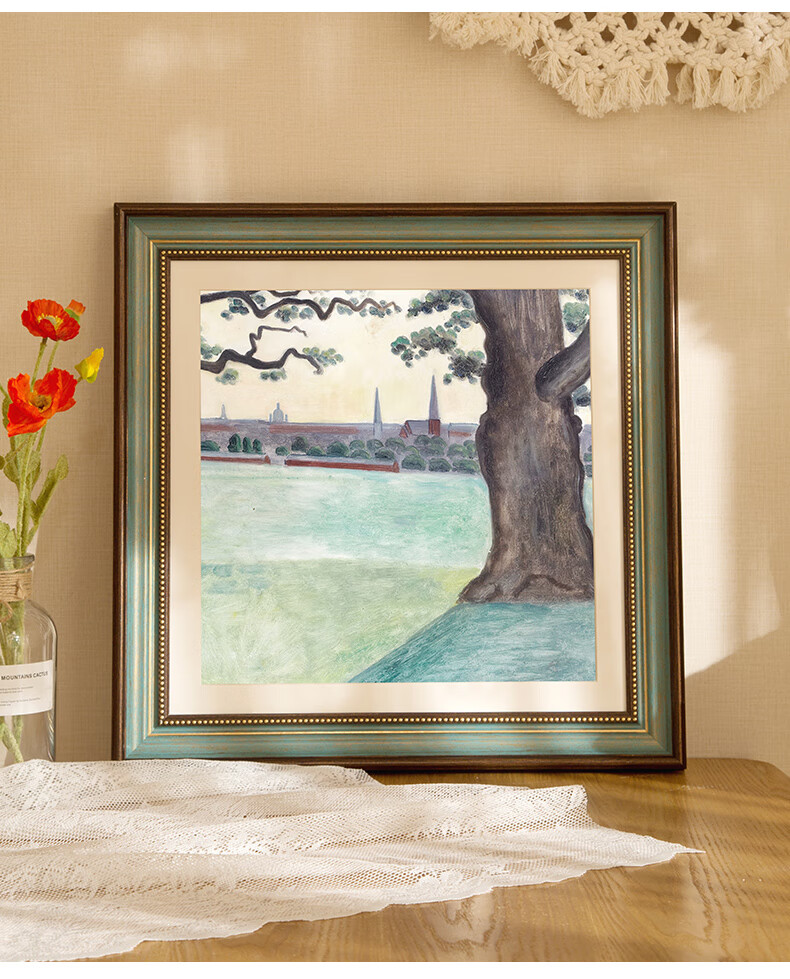 画框挂墙 欧式正方形美式复古油画框外框33十字绣裱相框画挂墙定制