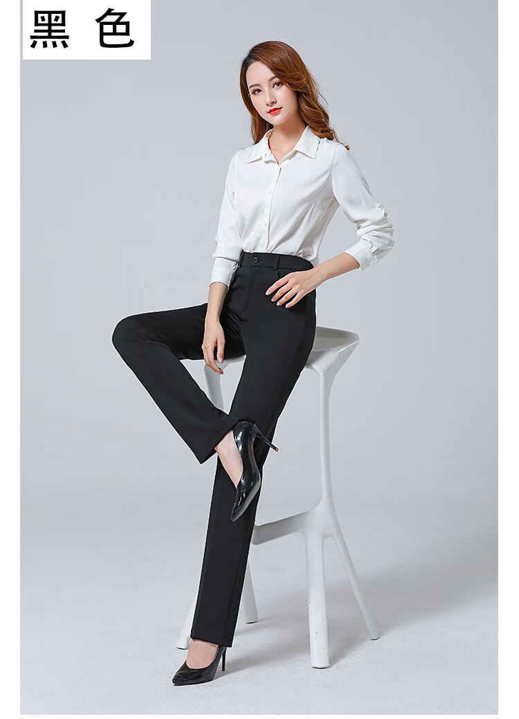 2022新款女装女士高弹力工作西裤时尚女裤不加绒高弹力西裤藏蓝色女