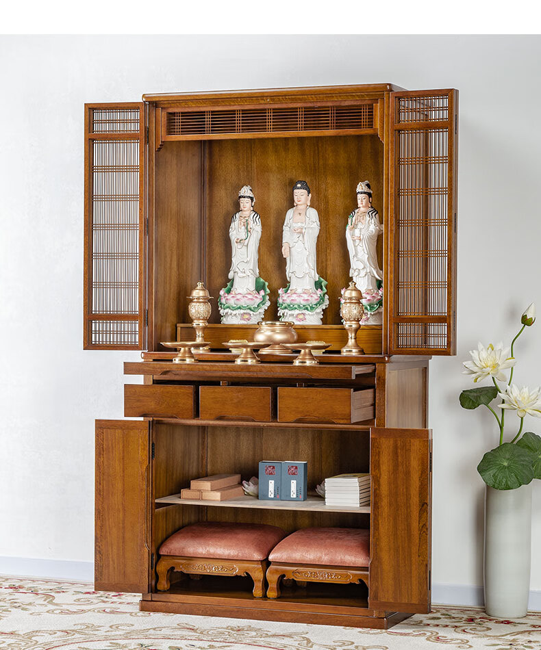 万佛墙佛龛南天门88108现代立柜带门家用经济型供台供桌佛龛神台实木