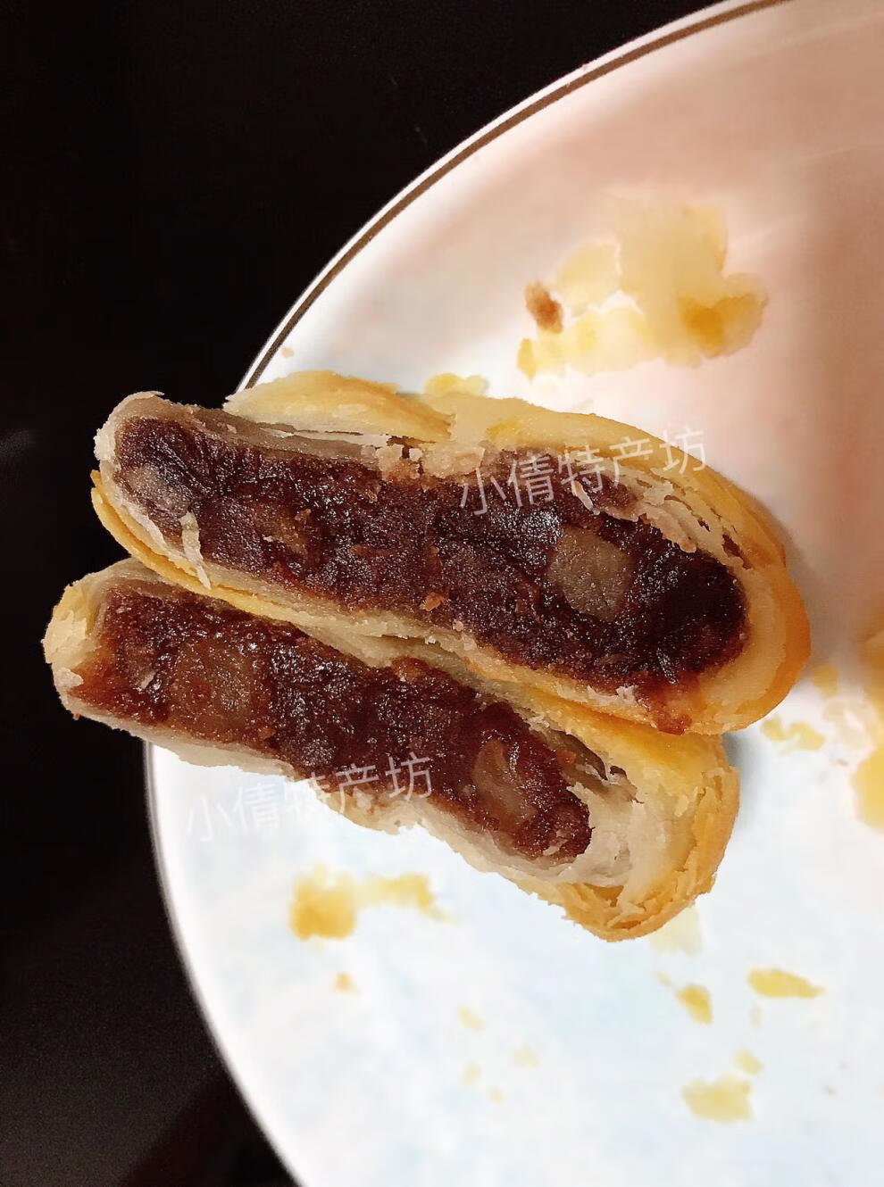 中秋新塍陆家桥活油豆沙月饼传统手工老式苏式馅酥皮礼盒猪油豆沙300g