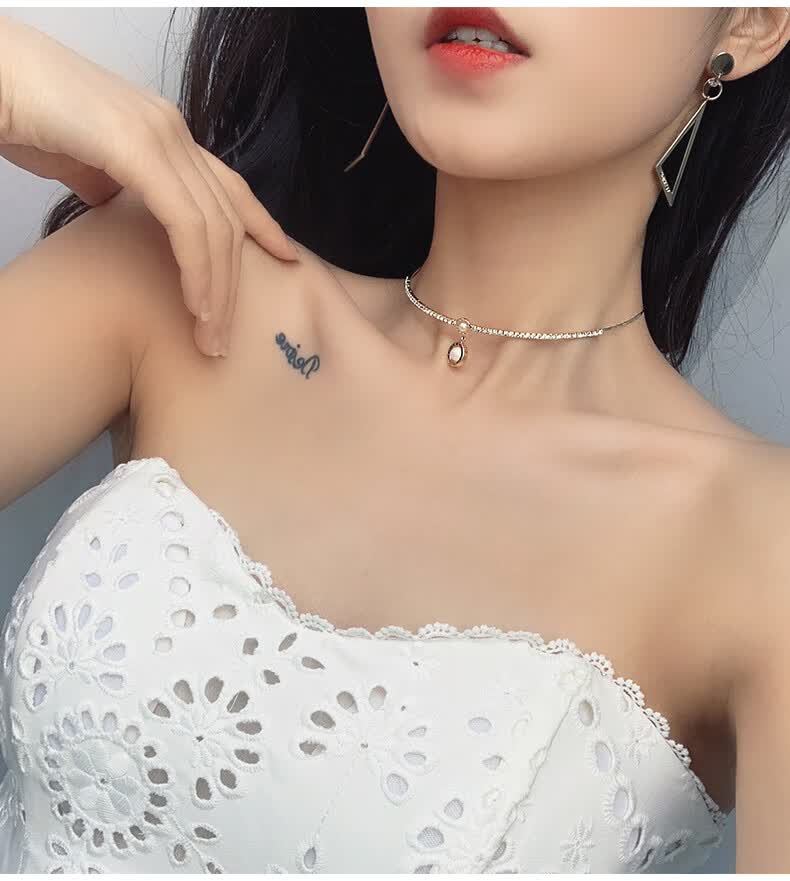 项圈女复古罗马纹潮人颈链choker项圈短款锁骨链女项链网红简约脖子