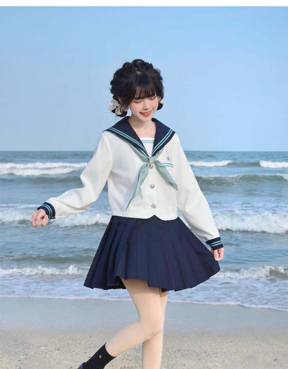 春夏必备水手服猫屿jk制服原创刺绣日系学院风校供感正统春季新款水手