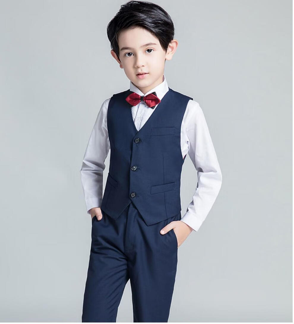 华慧泽儿童演出服男童钢琴演奏礼服套装小主持人服装男孩西装小西服