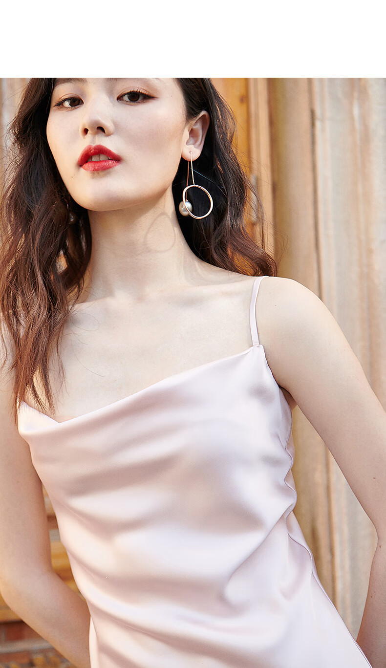 fleurwood吊带裙女夏装新款法式气质修身冰丝中长款缎面连衣裙女神范