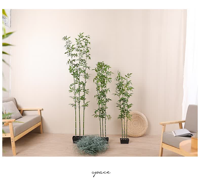 仿真竹子落地假竹子客厅新中式禅意绿植盆栽摆件大型植物装饰盆景115