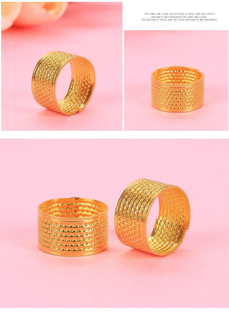 结婚婚庆新娘嫁妆用品金顶针婚庆用品新人吉祥物顶指环加厚金顶针5个