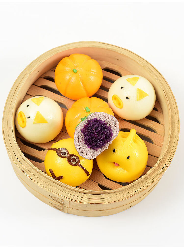 卡通儿童早餐奶黄包猪猪包豆沙包早饭半成品宝宝速冻小蜜蜂奶黄味1包