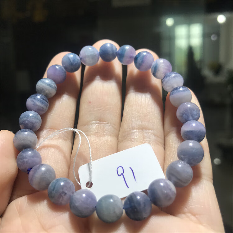 石宫匠 舒俱来手串 苏萤石圆珠手链女款水晶饰品伴生矿温肺暖宫单圈