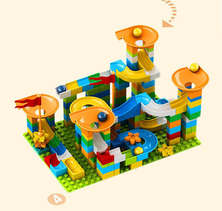 兼容大颗粒积木拼装玩具3到6岁儿童滚珠轨道百变滑道配件 100【加厚