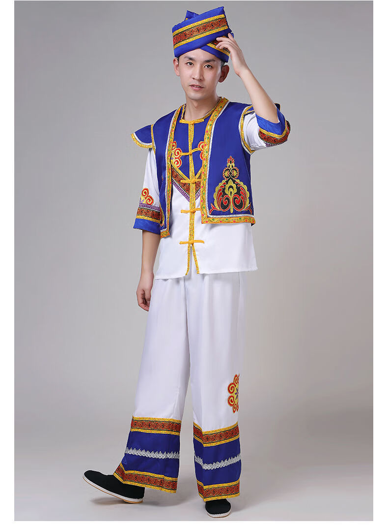 新款苗族服装男少数民族云贵川彝族瑶族土家族广西壮族演出舞蹈服2020