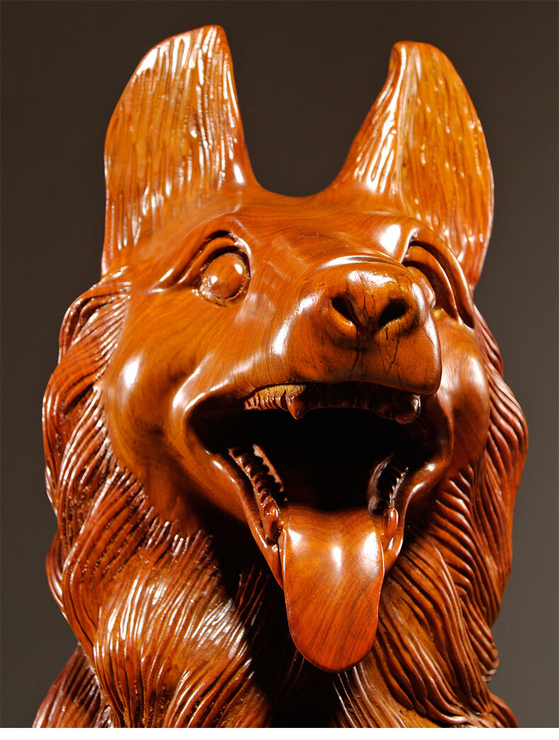 奈希森花梨实木质雕刻狗摆件大号生肖犬红木家居客厅办公玄关装饰工艺