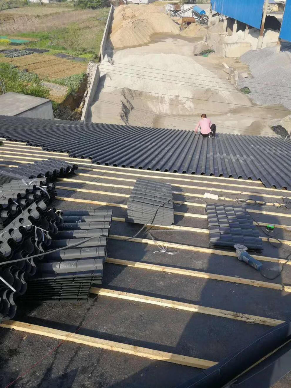 仿古瓦树脂瓦片一体中式门头瓦屋檐装饰琉璃瓦塑料围墙屋顶古建瓦 1.