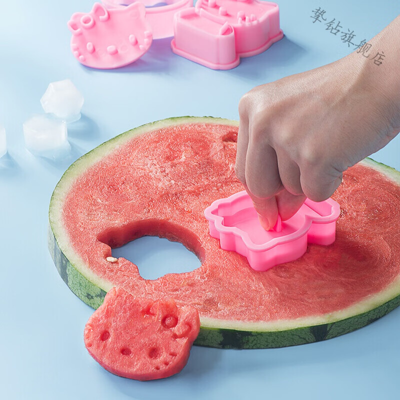 西瓜模具西瓜模具饼干磨具水果压花器造型卡通按压式烘焙工具kt猫西瓜