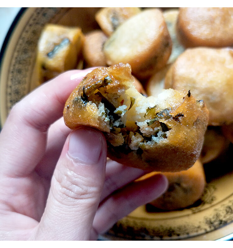 恩施油粑粑 油香儿带葱辣椒酸菜馅 现炸-现发香脆真空保鲜10个装