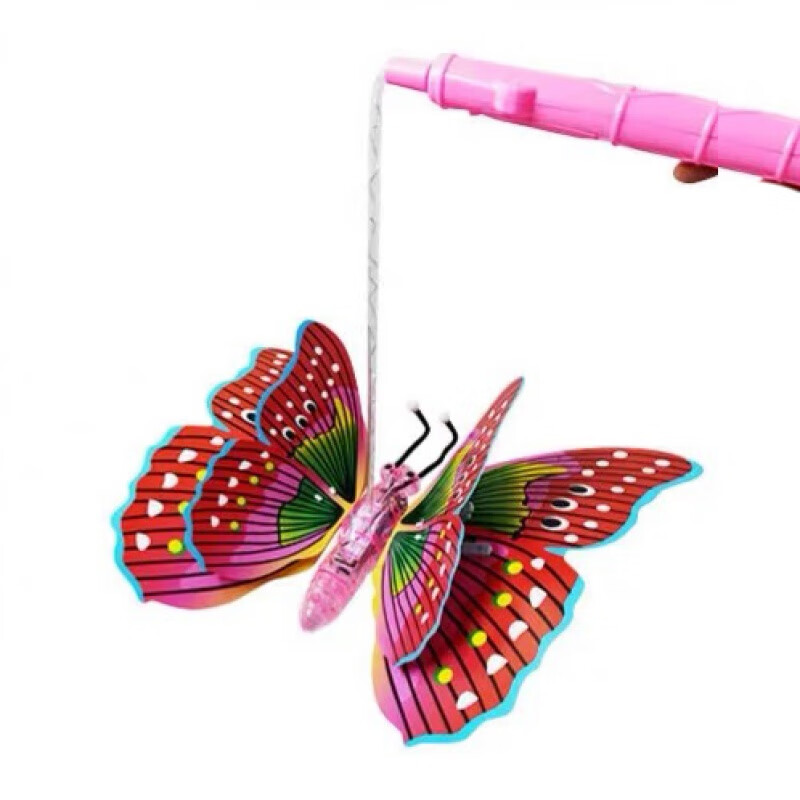 带音乐发光蝴蝶玩具仿真会飞新款电动闪光翅膀会动的手持抖音 紫色