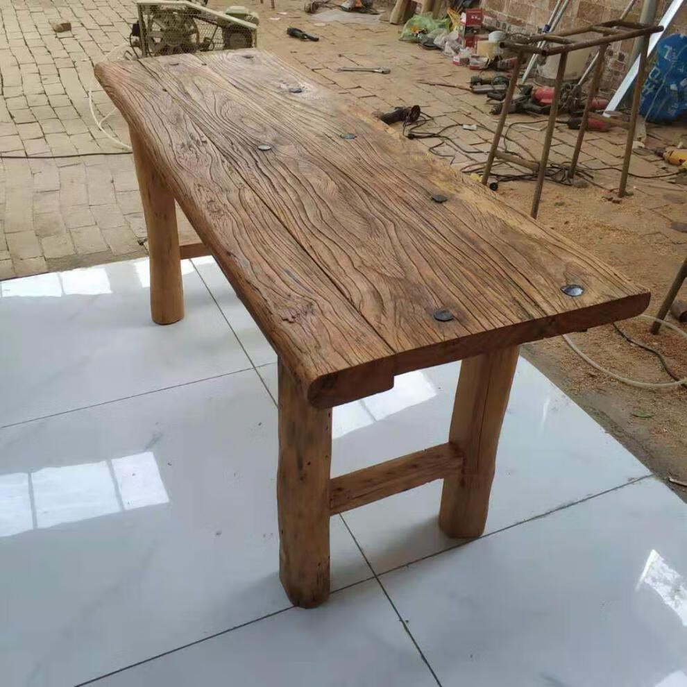 老榆木门板茶桌复古书桌餐桌实木花艺桌吧台民宿家用茶楼定制1730左右