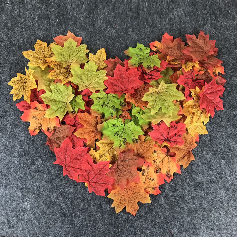 仿真红枫叶秋天落叶婚庆路引橱窗装饰品假叶子幼儿园diy单片树叶经典