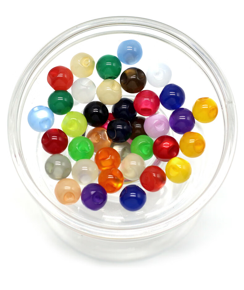 汉服复古珠光扣头偏孔树脂仿玉石圆形珠子小纽扣 橘色【一份10颗装】