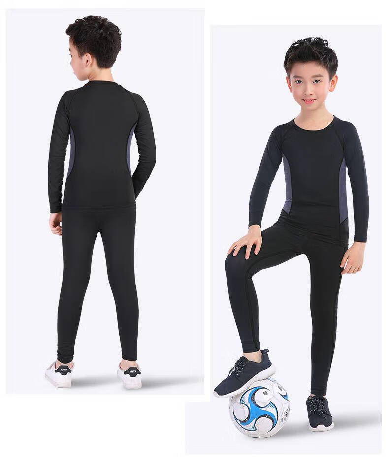 压缩衣男童儿童紧身衣服速干篮球训练服女童运动套装春秋足球打底男童