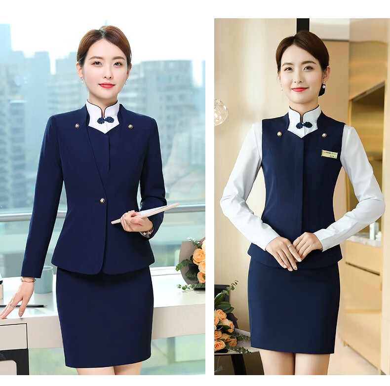 舒弗星空姐职业装女西装套装正装酒店前台服务员物业售楼部工作制服