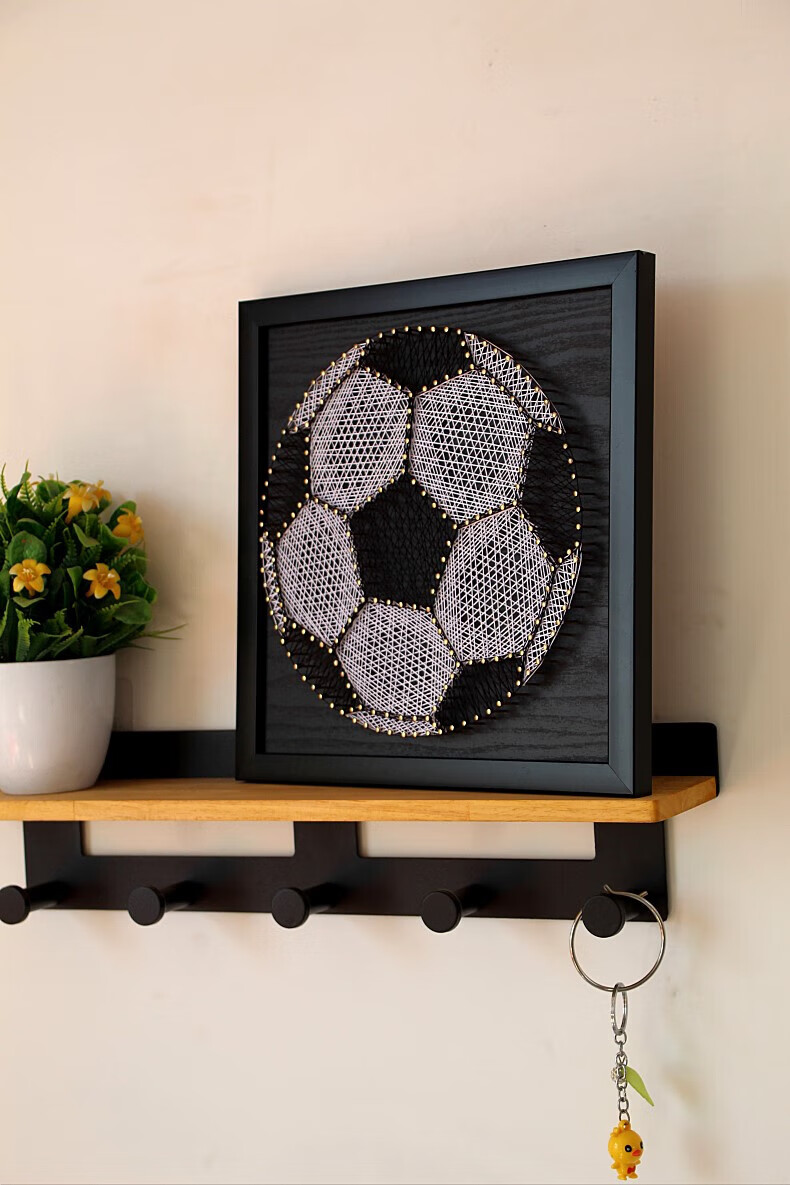 图钉画钉子画绕线画定制diy手工制作生日礼物纪念日篮球编织画 钉子