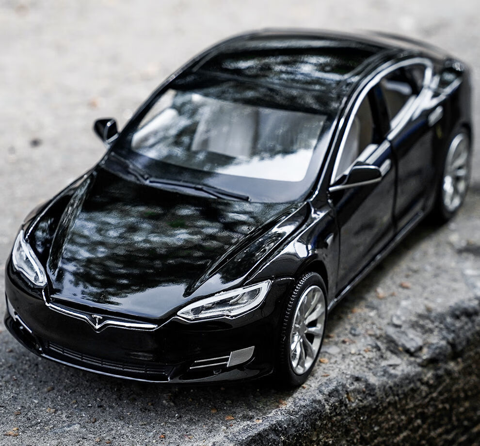 特斯拉汽车模型合金玩具车 仿真汽车六开门声光儿童男孩小汽车摆件
