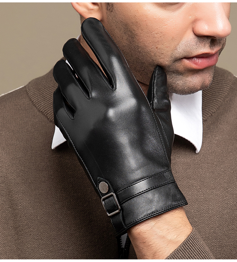 恒源祥旗舰官方店轻奢高端仿真皮手套男秋冬季加绒加厚保暖开车骑行触