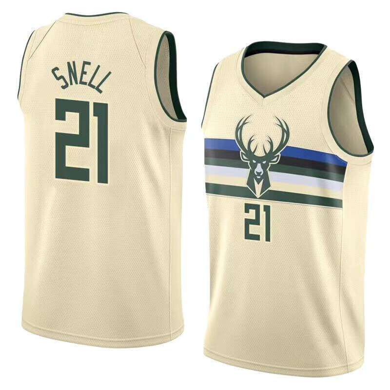 滕讯体育nba雄鹿队字母哥34号球衣城市版米德尔顿22号复古篮球服学生