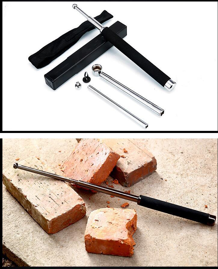 加长四节铁收缩升缩碎砖合金钢车载不锈钢长器械伸缩铁棍甩甩防身辊