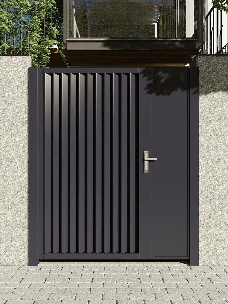 净兰馨铝合金别墅庭院大门平移门现代极简日式庭院门铝艺花园别墅门