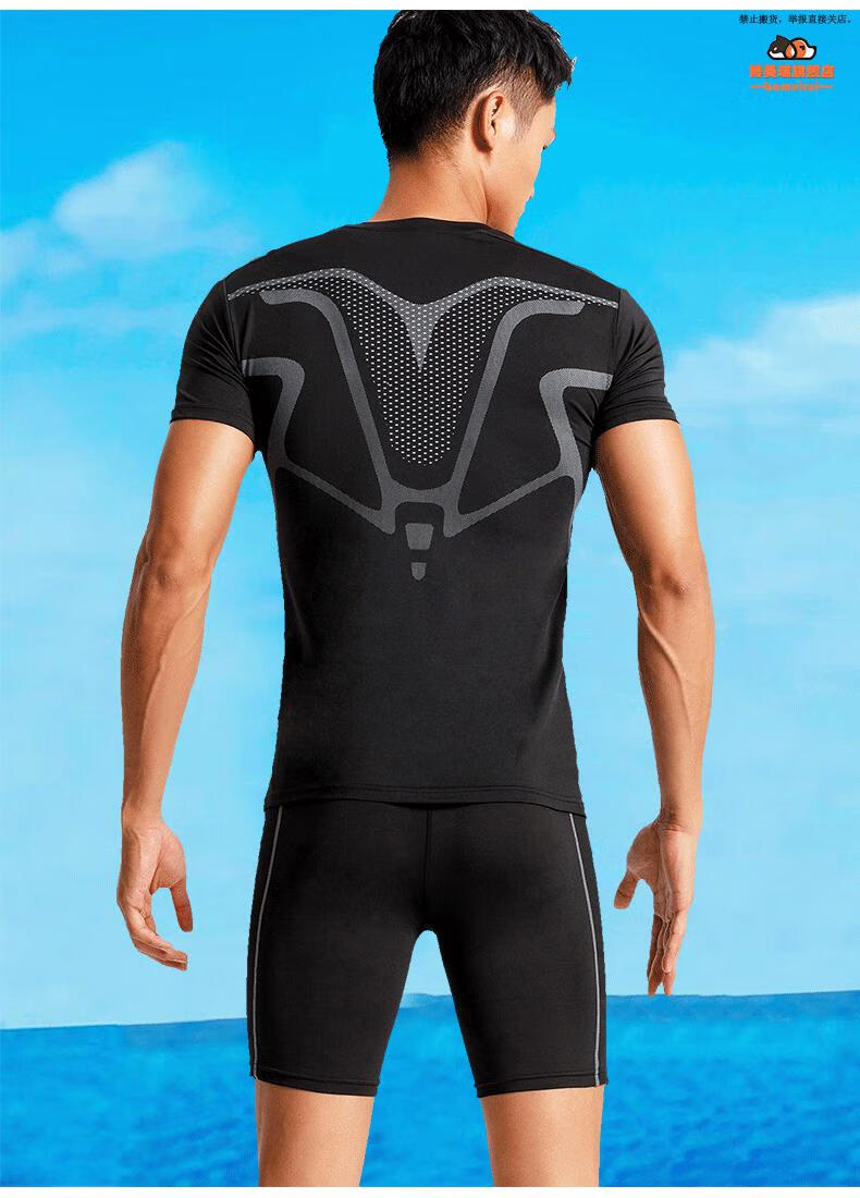 潜水服防晒男生泳装套装泳衣男上衣长袖男士泳裤游泳衣泡温泉全身潜