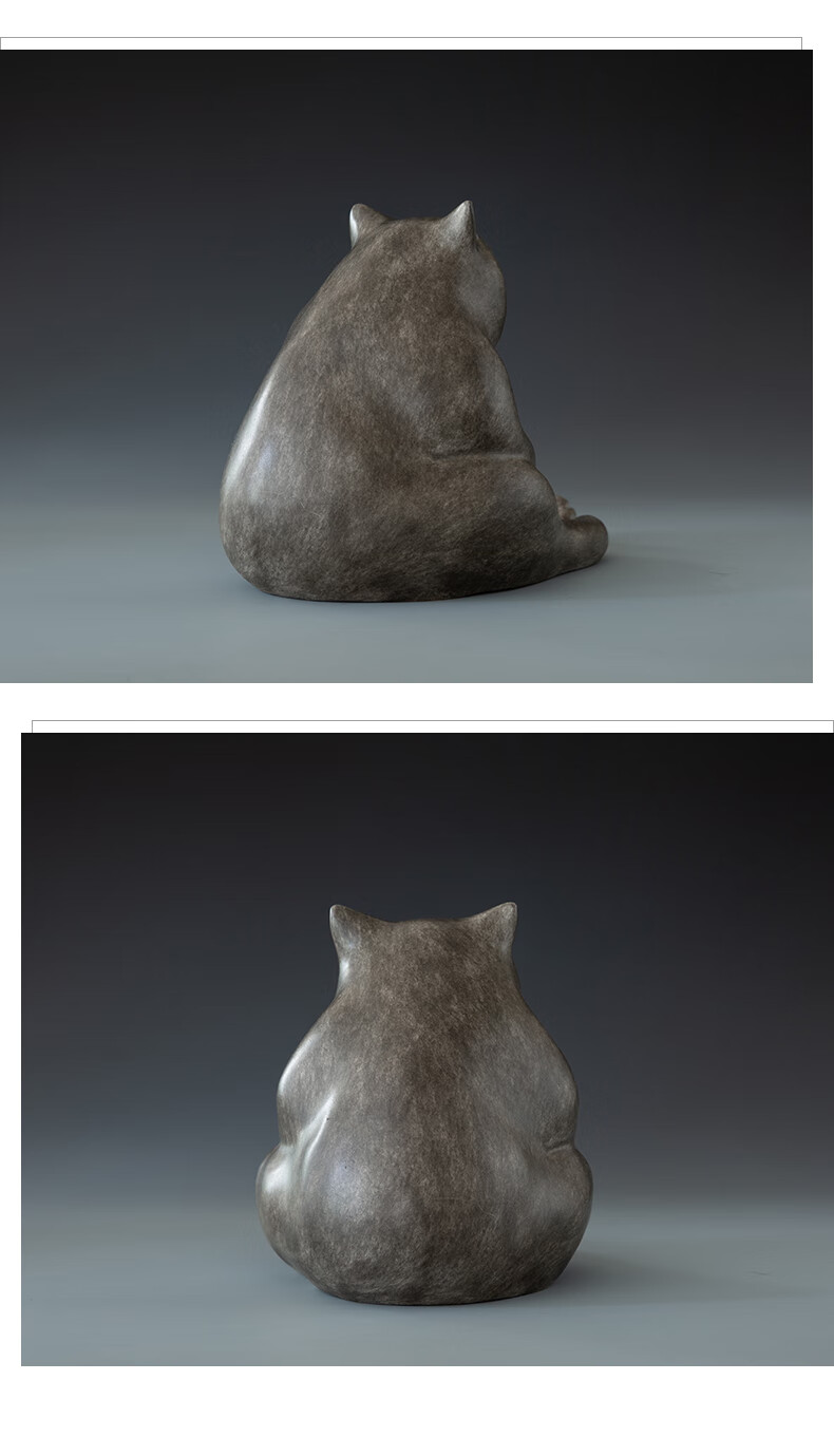 弗朗德铜猫摆件家居客厅玄关可爱仿真创意猫装饰品文创艺术礼品可爱猫