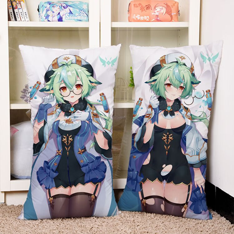 原神周边抱枕原神胡桃拉刻晴动漫定制睡觉抱枕床上长枕靠垫二次元周边