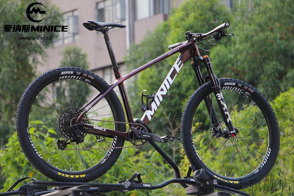 蒙纳斯自行车蒙纳斯碳纤维山地车超轻速联12速气叉