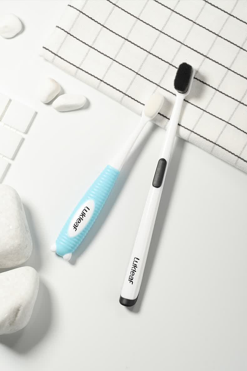 幸福草lukleaf牙刷万根刷毛软毛适合牙龈敏感按摩清洁牙缝成人情侣