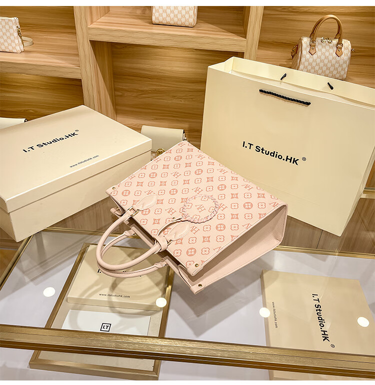 酷奇女包轻奢品牌女包托特包女大容量小众老花手提包单肩通勤包新款